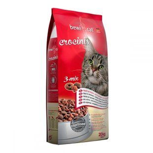 Bewi Cat (Беві Кет) Crocinis 3-Mix - Сухий корм з куркою, індичкою і печінкою для котів 20 кг