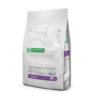 Nature's Protection (Нейчерес Протекшн) Superior Care White Dogs GF Junior All Breeds - Сухий беззерновий корм з лососем для цуценят всіх порід з білим забарвленням шерсті 10 кг