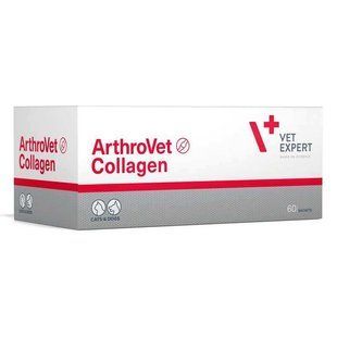 VetExpert (ВетЕксперт) ArthroVet Collagen - Харчова добавка з колагену при проблемах з суглобами у кішок і собак 60 шт.