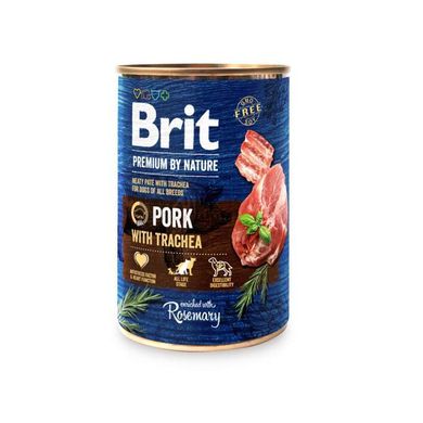 Brit Premium (Брит Премиум) by Nature Pork with Trachea - Консервированный корм со свининой и свиной трахеей для собак (паштет) 400 г