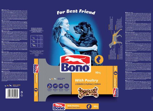 Bono (Боно) with Poultry Adult Dog All Breeds - Сухой корм с мясом птицы для взрослых собак различных пород 10 кг