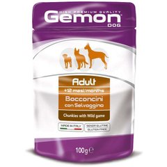 Gemon (Джемон) Dog Adult Chunkies with Wild game - Влажный корм с мясом диких животных для взрослых собак всех пород (кусочки в желе) 100 г
