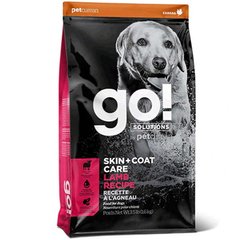 GO! (Гоу!) SOLUTIONS Skin + Coat Care Lamb Meal Recipe (22/14) - Сухий корм з ягням для цуценят і дорослих собак 1,59 кг