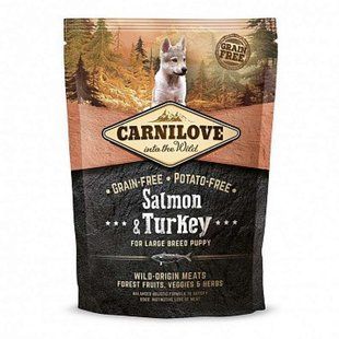Carnilove (Карнілав) Salmon & Turkey for Large Breed Puppy - Сухий корм з лососем та індичкою для цуценят і юніорів великих порід, 1,5 кг