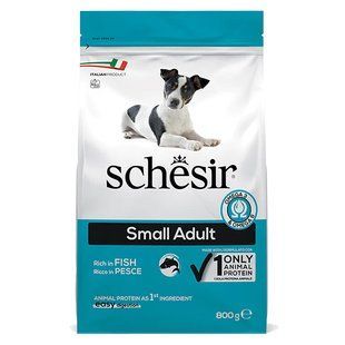 Schesir (Шезір) Dog Small Adult Fish - Сухий монопротеїновий корм з рибою для дорослих собак малих порід, 800 г