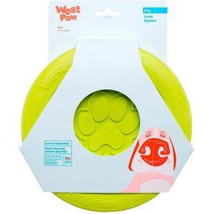 West Paw (Вест Пау) Zisc Flying Disc - Іграшка фрісбі для собак, Яскраво-зелений, 22 см