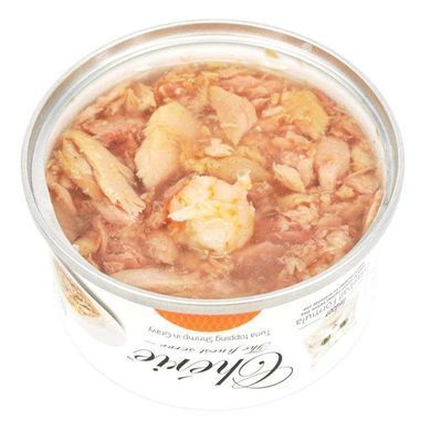 Cherie (Шери) Hairball Control Tuna topping Shrimp in Gravy - Влажный корм с тунцом и креветками для контроля образования комочков шерсти для взрослых котов (кусочки в соусе) 80 г