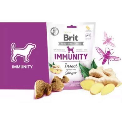 Brit Care (Бріт Кеа) Dog Functional Snack Immunity Insect &ndash; Функціональні ласощі з комахами й імбиром для імунітету дорослих собак всіх порід, 150 г