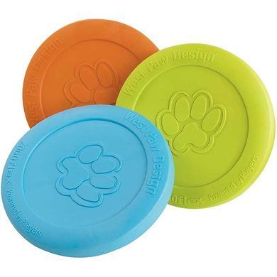 West Paw (Вест Пау) Zisc Flying Disc - Игрушка фрисби для собак, Ярко-зелёный, 22 см