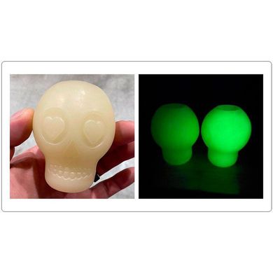 SodaPup (Сода Пап) Skull Treat Dispenser – Жевательная игрушка-диспенсер Светящийся череп для лакомств из суперпрочного материала для собак M