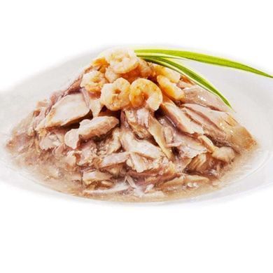 Cherie (Шери) Hairball Control Tuna topping Shrimp in Gravy - Влажный корм с тунцом и креветками для контроля образования комочков шерсти для взрослых котов (кусочки в соусе) 80 г