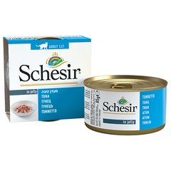 Schesir (Шезир) Tuna - Консервированный корм с тунцом для взрослых котов (кусочки в желе) 85 г