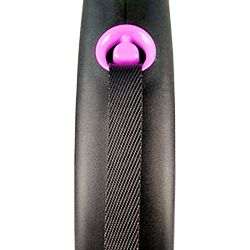 Flexi (Флекси) Black Design L - Поводок-рулетка для собак средних и крупных пород, лента (5 м, до 50 кг) L Розовый