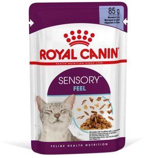 Royal Canin (Роял Канін) Sensory Feel in Jelly &ndash; Вологий корм з м'ясом для дорослих котів, що стимулює дотикові рецептори ротової порожнини (шматочки в желе) 85 г