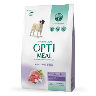 OptiMeal (ОптиМил) Duck Small Adult Dog &ndash; Сухой корм с уткой для собак малых пород, 4 кг+ 4 кг