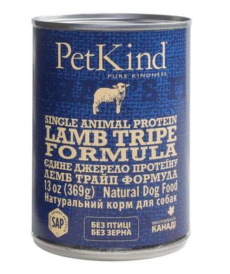 PetKind (ПетКайнд) Lamb Tripe Single Animal Protein Formula - Консервований корм з ягням і рубцем для собак всіх порід і вікових груп (паштет) 369 г