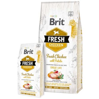 Brit (Брит) Fresh Chicken With Potato Adult - Сухой корм с курицей и картофелем для взрослых собак 2,5 кг