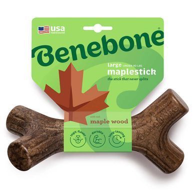 Benebone (Бенебоне) Stick Bacon - Прочная жевательная игрушка Кленовая ветка со вкусом бекона для собак, Large
