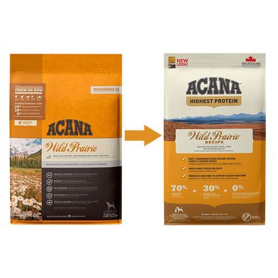 Acana (Акана) Wild Prairie Recipe – Сухий корм з м'ясом курчат і індички для собак всіх порід на всіх стадіях життя 11,4 кг