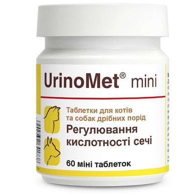 Dolfos (Дольфос) UrinoMet - Таблетки Уріномет для котів і собак з проблемами сечостатевої системи mini 60 шт./уп.