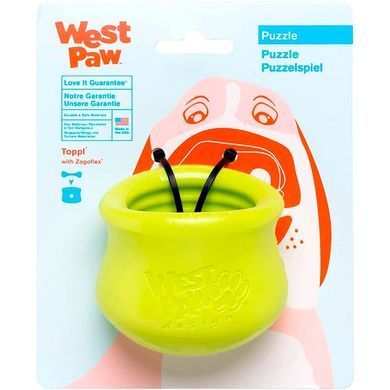 West Paw (Вест Пау) Toppl Treat Toy - Іграшка для ласощів для собак, Блакитний, 10 см