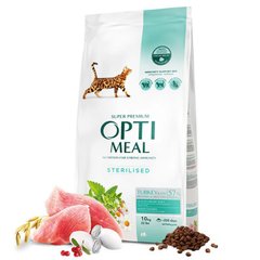 OptiMeal (ОптиМил) Turkey Sterilized Cat – Сухой корм с индейкой и овсом для стерилизованных котов 10 кг