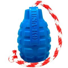 SodaPup (Сода Пап) USA-K9 Grenade Reward Toy – Жувальна іграшка-диспенсер для ласощів Граната з канатом із суперміцного матеріалу для собак M Червоний