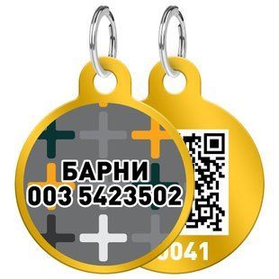 Адресник WAUDOG Smart ID , "Крестики" - Золотистый, Без