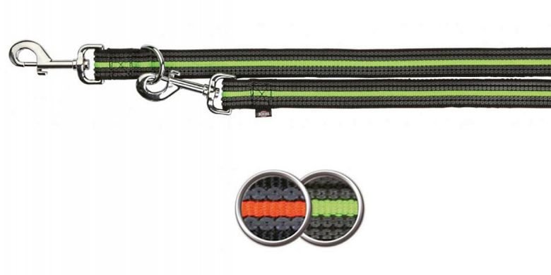 Trixie (Трикси) Fusion Adjustable Leash - Поводок-перестежка для собак 2,5х200 см Черный / Оранжевый