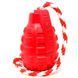 SodaPup (Сода Пап) USA-K9 Grenade Reward Toy &ndash; Жевательная игрушка-диспенсер для лакомств Граната с канатом из суперпрочного материала для собак M Красный