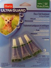 Hartz (Харц) UltraGuard Flea&Tick Drops for Dogs and Puppies - Капли Ультра Гард от блох для собак 3 в 1 2,5-6 кг