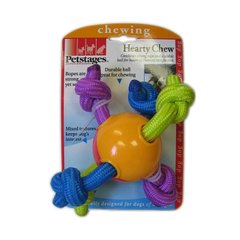 Petstages (Петстейджес) Hearty Chew - Игрушка для собак "Мячик с канатами" 8 см