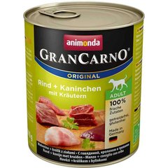 Animonda (Анимонда) Gran Carno Adult - Консервированный корм с говядиной, кроликом и травами для взрослых собак (рубленное мясо) 400 г