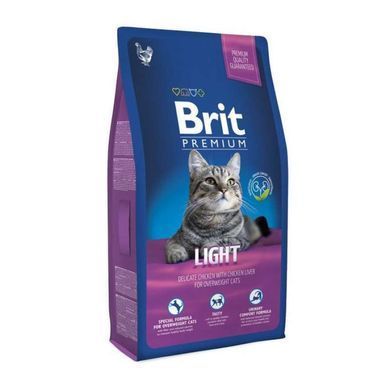 Brit Premium (Бріт Преміум) Cat Light - Сухий корм з куркою для кішок з надмірною вагою, 8 кг