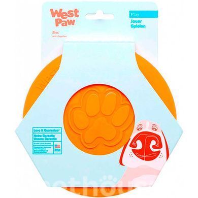 West Paw (Вест Пау) Zisc Flying Disc - Игрушка фрисби для собак, Ярко-зелёный, 17 см