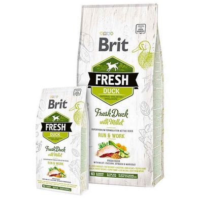Brit (Брит) Fresh Duck With Millet Adult Run Work - Сухой корм с уткой и пшеном для взрослых собак 2,5 кг