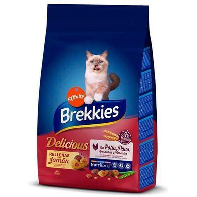 Brekkies (Брекіс) Cat Delice Meat - Сухий корм з куркою для дорослих котів, 900 г