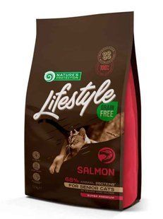 Nature's Protection (Нейчерз Протекшн) Lifestyle Grain Free Salmon Senior Cats &ndash; Сухий беззерновий корм з лососем для котів похилого віку, 1,5 кг
