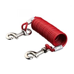 Trixie (Трикси) Cable with Spiral – Трос-спираль для привязи собак с карабинами 5 м Красный