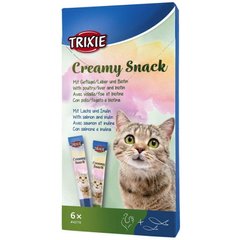 Trixie (Трикси) Creamy Snacks - Сливочные лакомства в стикерах с инулином и биотином для котов и кошек 6х15 г