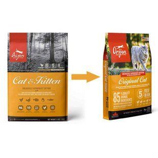 Orijen (Ориджен) Original Cat (Cat&Kitten) &ndash; Сухой корм с мясом птицы и рыбы для котят и кошек, 340 г