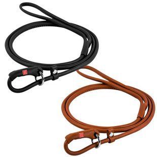 Collar (Коллар) WAUDOG Soft &ndash; Поводок-удавка кожаный для собак 0,4х135 см Черный