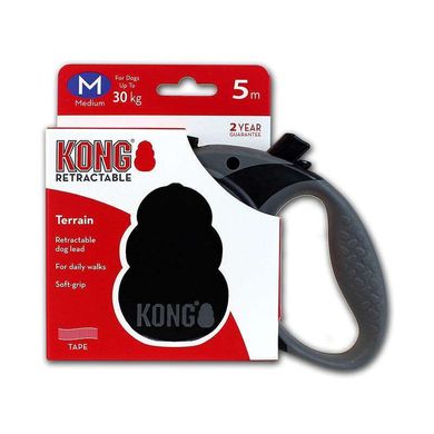 KONG (Конг) Terrain M - Рулетка для средних пород собак M Черный