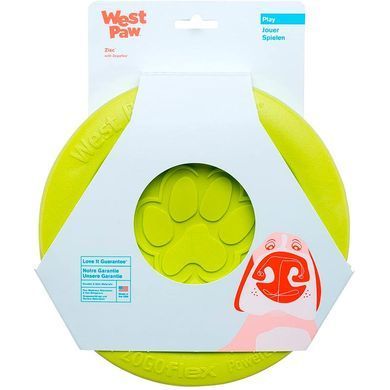 West Paw (Вест Пау) Zisc Flying Disc - Игрушка фрисби для собак, Голубой, 17 см