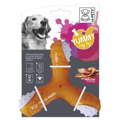 M-Pets (М-Петс) Yummy Toy With Bacon Flavor Propeller &ndash; Жувальна іграшка Пропелер з ароматом бекону для собак, 13,4x12,2x3,6 см