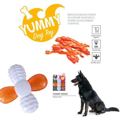 M-Pets (М-Петс) Yummy Toy With Bacon Flavor Cross – Жевательная игрушка Кросс с ароматом бекона для собак 12,8x12,8x2,6 см