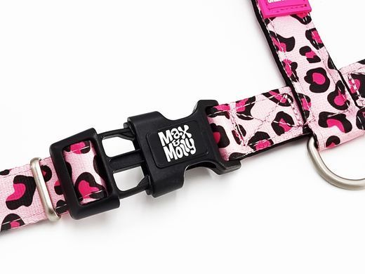 Max&Molly (Макс энд Молли) H-Harness - Шлея для собак Leopard Pink с леопардовым принтом, XS