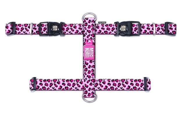 Max&Molly (Макс энд Молли) H-Harness - Шлея для собак Leopard Pink с леопардовым принтом, XS