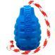SodaPup (Сода Пап) Usa-K9 Grenade Reward Toy &ndash; Жевательная игрушка-диспенсер для лакомств Граната с канатом из суперпрочного материала для собак, Синий, M