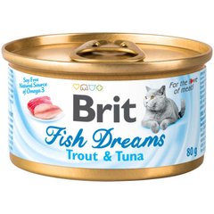 Brit (Бріт) Fish Dreams Trout & Tuna - Консерви з фореллю і тунцем для котів 80 г